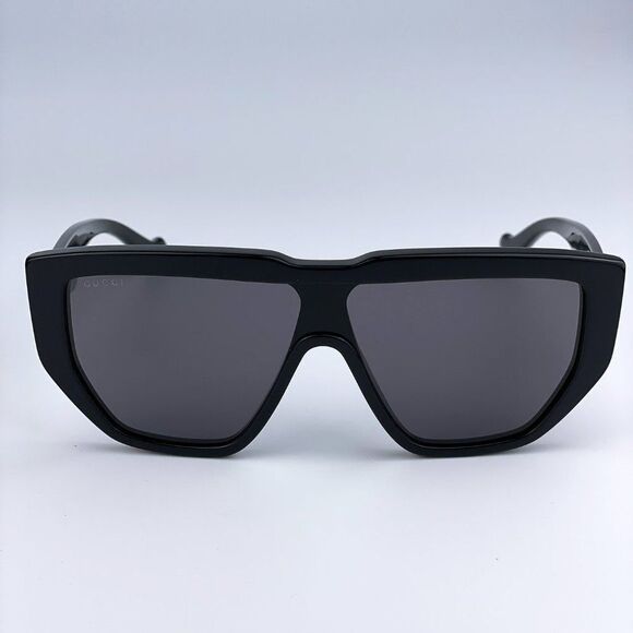 NEW Gucci LOGO GG0997S 002 Black Gray Shield Unisex Sunglasses - Picture 3 of 11